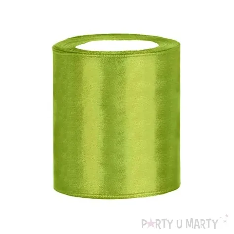 tasiemka satynowa classic zielone jabluszko partydeco 100 mm 25 m
