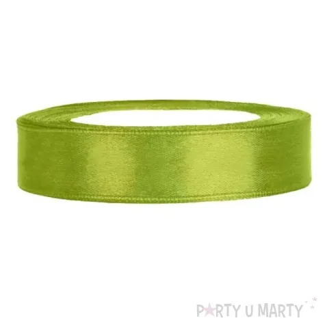 tasiemka satynowa classic zielone jabluszko partydeco 12 mm 25 m