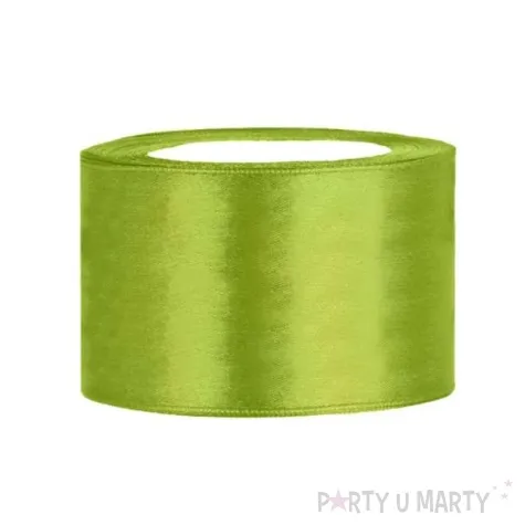 tasiemka satynowa classic zielone jabluszko partydeco 38 mm 25 m