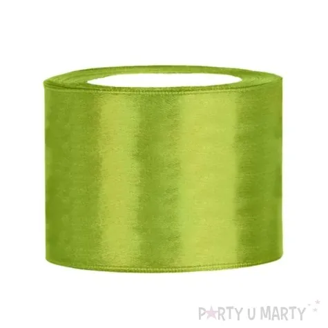 tasiemka satynowa classic zielone jabluszko partydeco 50 mm 25 m