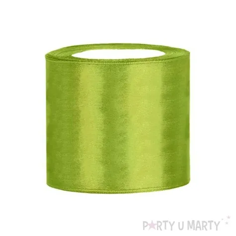 tasiemka satynowa classic zielone jabluszko partydeco 75 mm 25 m