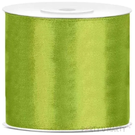 tasiemka satynowa classic zielone jabluszko partydeco 75 mm 25 m