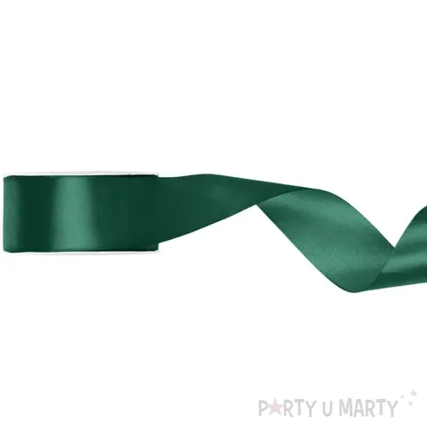 tasiemka satynowa classic zielony butelkowy partydeco 38 mm 25 m