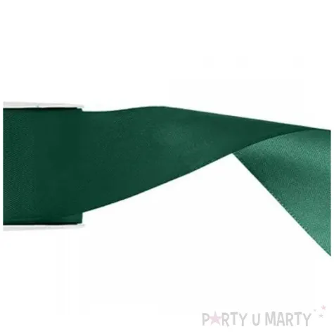 tasiemka satynowa classic zielony butelkowy partydeco 38 mm 25 m