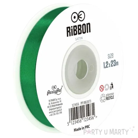 tasiemka satynowa classic zielony ciemny partypal 12 mm 23 m