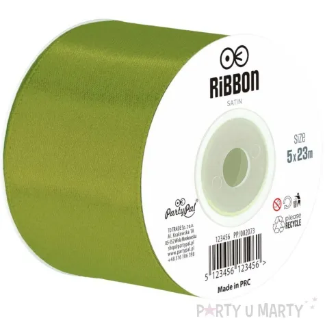 tasiemka satynowa classic zielony oliwkowy partypal 50 mm 23 m