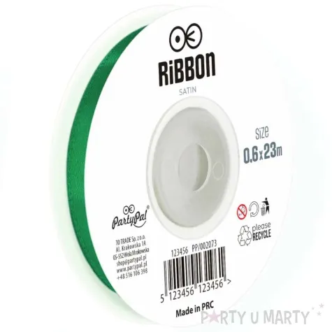 tasiemka satynowa classic zielony partypal 6 mm 23 m