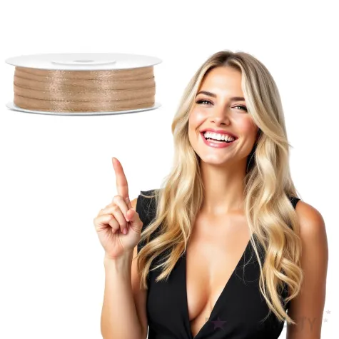 tasiemka satynowa classic zlota jasna partydeco 3 mm 50 m