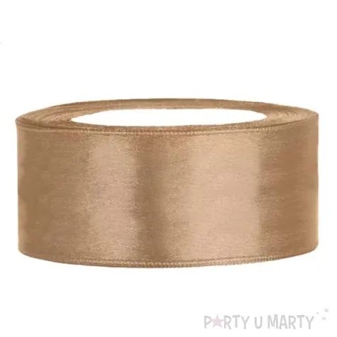 tasiemka satynowa classic zloty jasny partydeco 25 mm 25 m