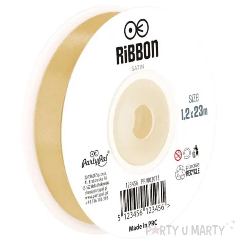 tasiemka satynowa classic zloty partypal 6 cm 23 m