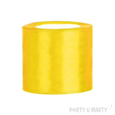 tasiemka satynowa classic zolta partydeco 75 mm 25 m