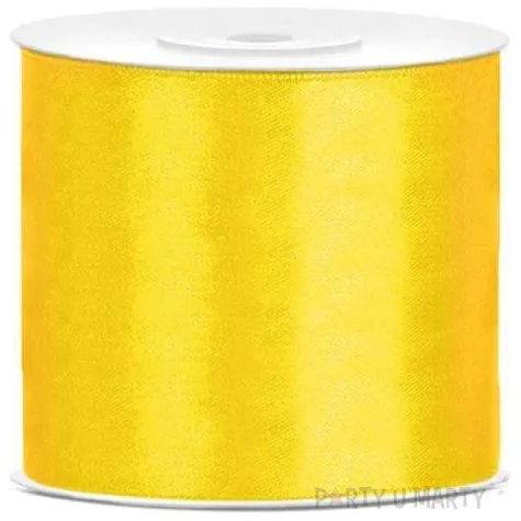 tasiemka satynowa classic zolta partydeco 75 mm 25 m