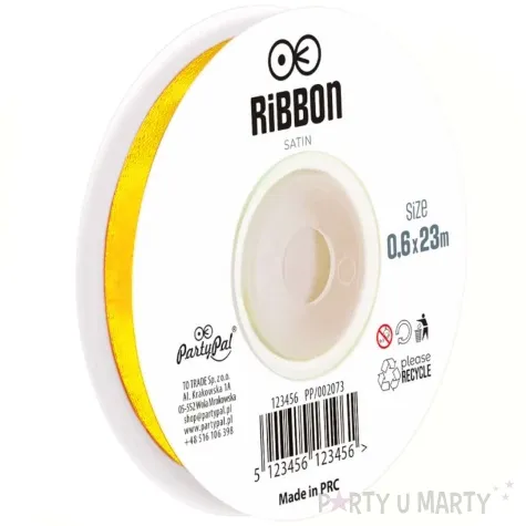 tasiemka satynowa classic zolty miodowy partypal 6 mm 23 m