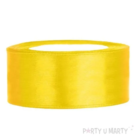 tasiemka satynowa classic zolty partydeco 25 mm 25 m