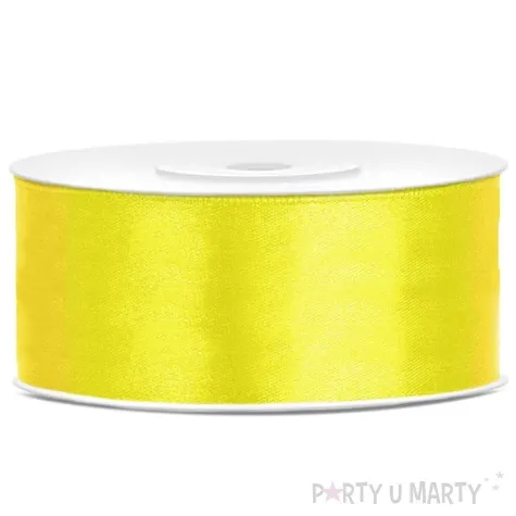 tasiemka satynowa classic zolty partydeco 25 mm 25 m