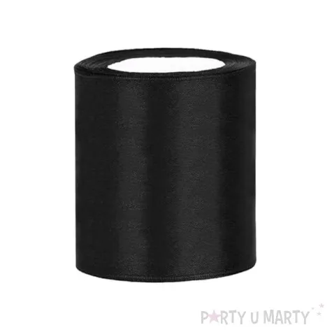tasiemka satynowa czarna 100 mm 25 m