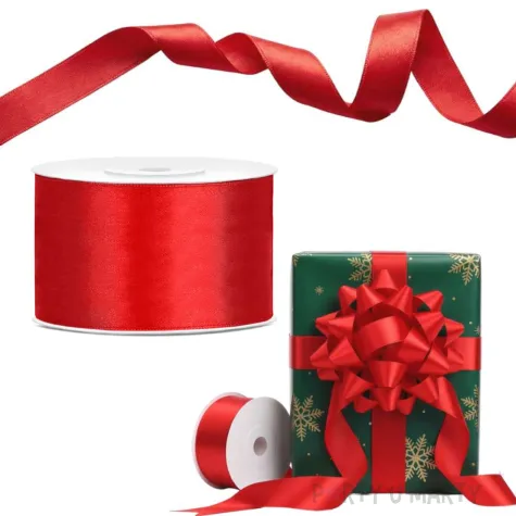 tasiemka satynowa dekoracyjna do prezentow na boze narodzenie swieta wesele urodziny czerwona 3 8mm