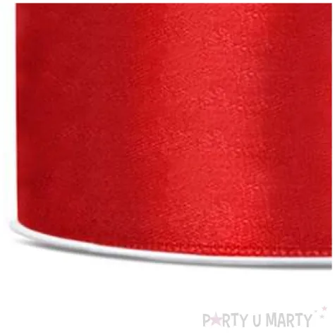 tasiemka satynowa dekoracyjna do prezentow na boze narodzenie swieta wesele urodziny czerwona 50mm