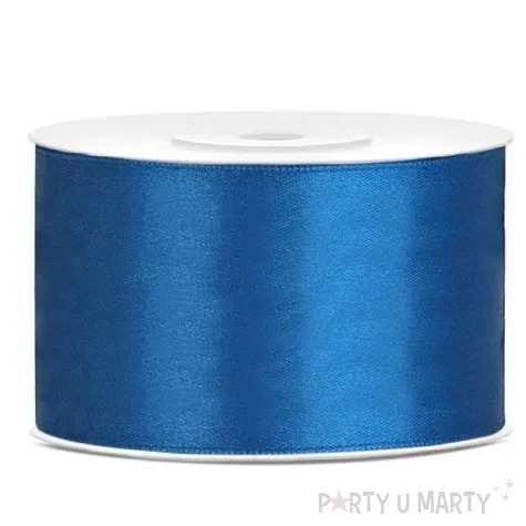 tasiemka satynowa dwustronna niebieska 38 mm 25 m