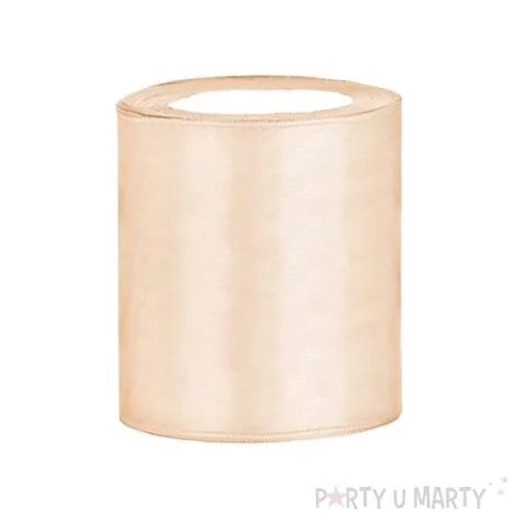 tasiemka satynowa kremowa 100 mm 25 m