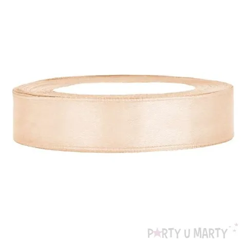 tasiemka satynowa kremowa 12 mm 25 m