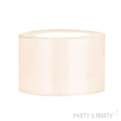 tasiemka satynowa kremowa jasna 38 mm 25 m