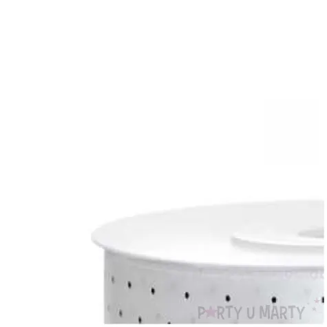 tasiemka satynowa kropki biala zlamana partydeco 25 mm 25 m