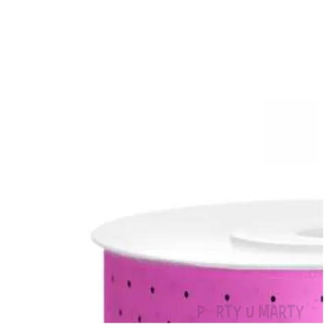 tasiemka satynowa kropki fuksja partydeco 25 mm 25 m