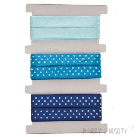 tasiemka satynowa kropki niebiesko granatowa aliga 12 mm 3 m