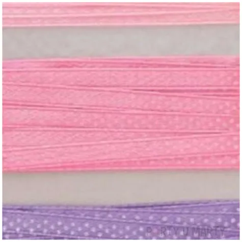 tasiemka satynowa kropki rozowo fioletowa aliga 6 mm 3 m