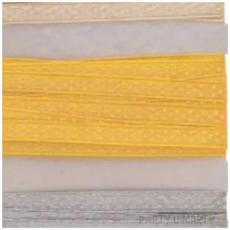 tasiemka satynowa kropki szaro bezowa zolta aliga 6 mm 3 m