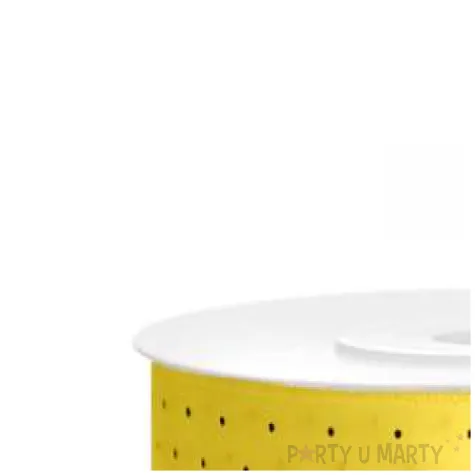 tasiemka satynowa kropki zolta partydeco 25 mm 25 m