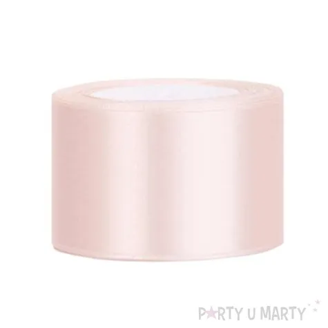 tasiemka satynowa lososiowa jasna 38 mm 25 m