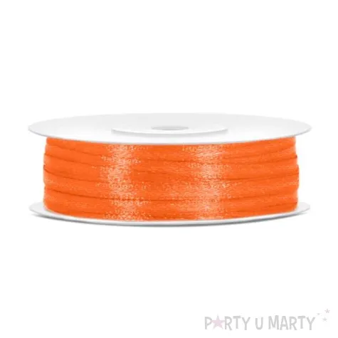 tasiemka satynowa pomaranczowa 3 mm 50 m