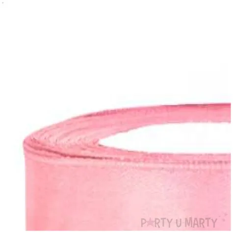 tasiemka satynowa rozowa jasna 25 mm 25 m