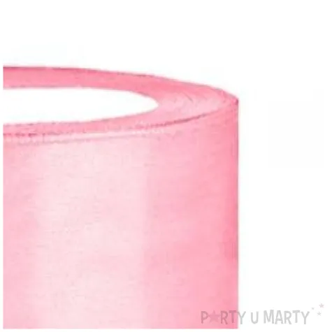 tasiemka satynowa rozowa jasna 50 mm 25 m