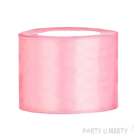 tasiemka satynowa rozowa jasna 50 mm 25 m