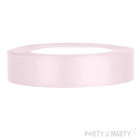 tasiemka satynowa rozowa pudrowa jasna 12 mm 25 m