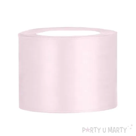 tasiemka satynowa rozowa pudrowa jasna 50 mm 25 m