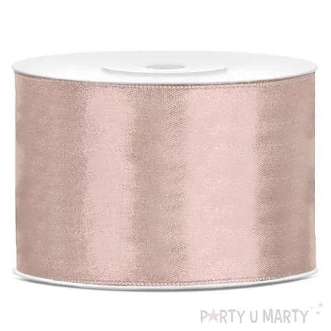 tasiemka satynowa rozowy bezowy 50 mm 25 m