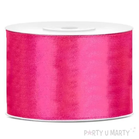 tasiemka satynowa rozowy neonowy 50 mm 25 m
