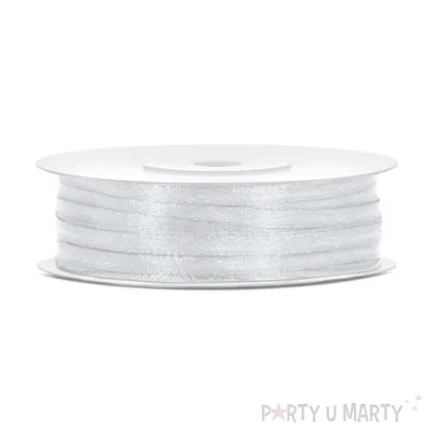 tasiemka satynowa srebrna jasna 3 mm 50 m