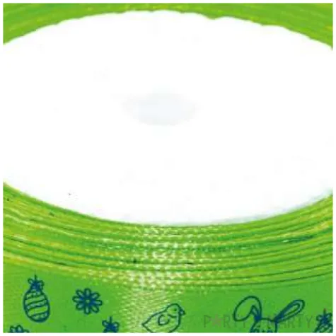 tasiemka satynowa swiateczna wielkanocna limonkowa brewis 12 mm 22 m