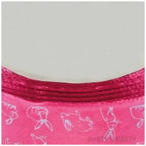 tasiemka satynowa swiateczna zajaczki rozowa brewis 25 mm 22 m