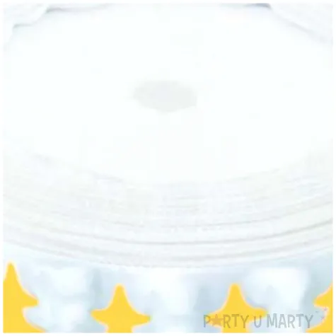 tasiemka satynowa swiateczna zlote choinki biala brewis 25 mm 22 m