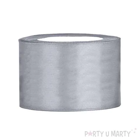 tasiemka satynowa szara jasna 50 mm 25 m