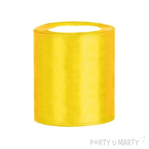 tasiemka satynowa zolta 100 mm 25 m