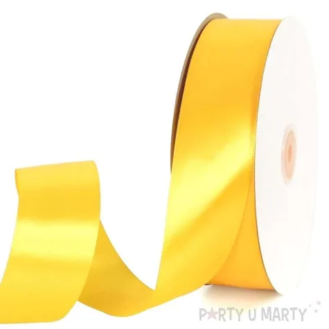 tasiemka satynowa zolta 12 mm 25 m