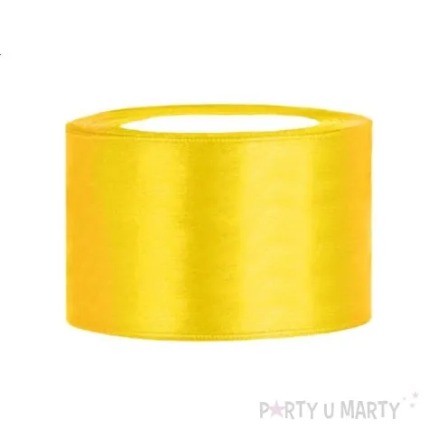 tasiemka satynowa zolta 38 mm 25 m