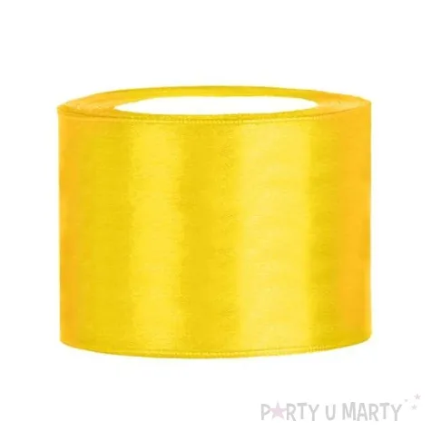 tasiemka satynowa zolta 50 mm 25 m